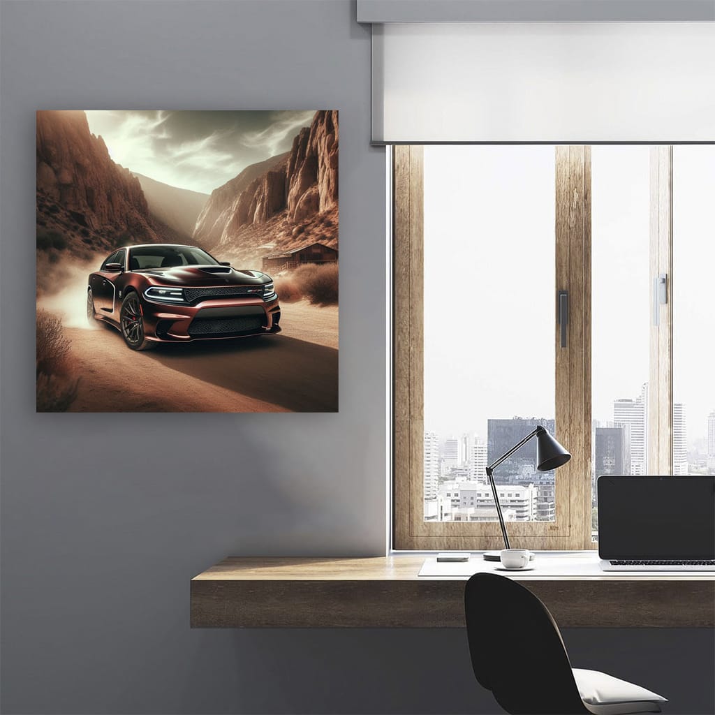 Red Dodge Charger Srt Hellcat Canyon Wall Art