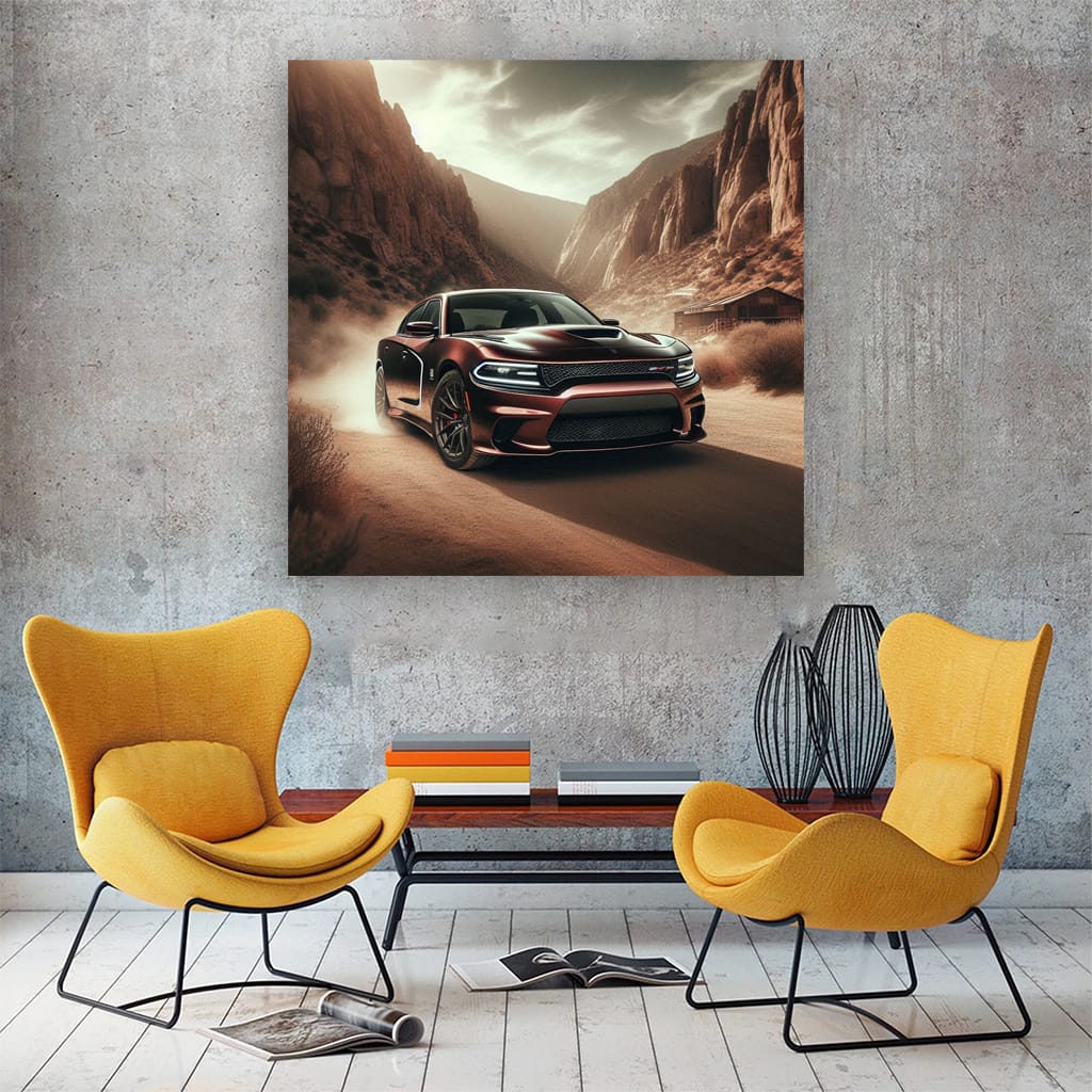 Red Dodge Charger Srt Hellcat Canyon Wall Art