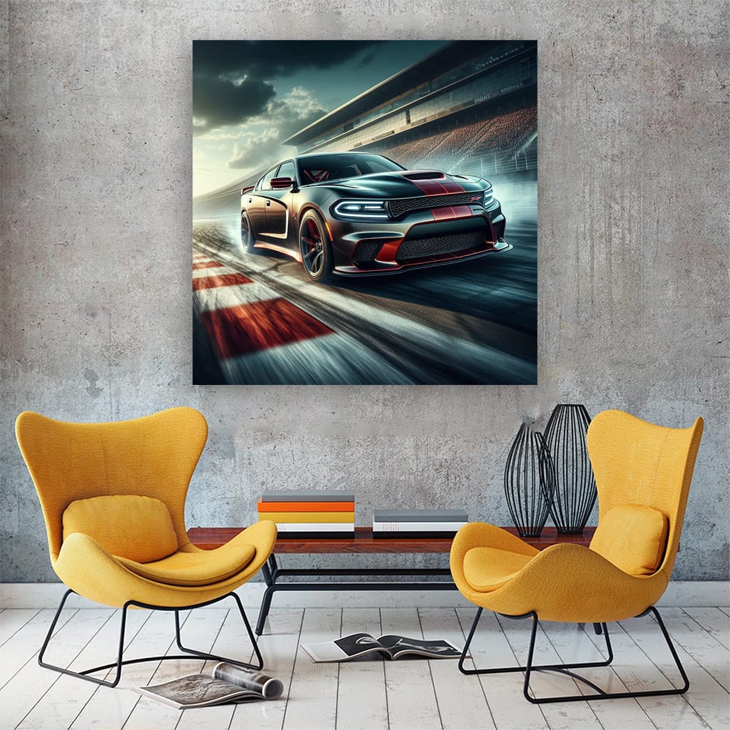 Dodge Charger Srt Hellcat Race Ring Wall Art