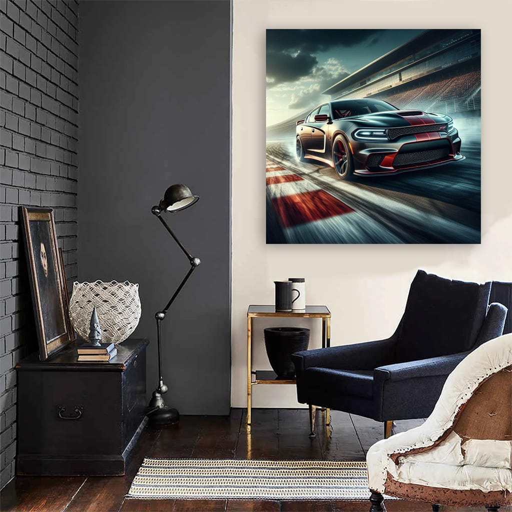 Dodge Charger Srt Hellcat Race Ring Wall Art