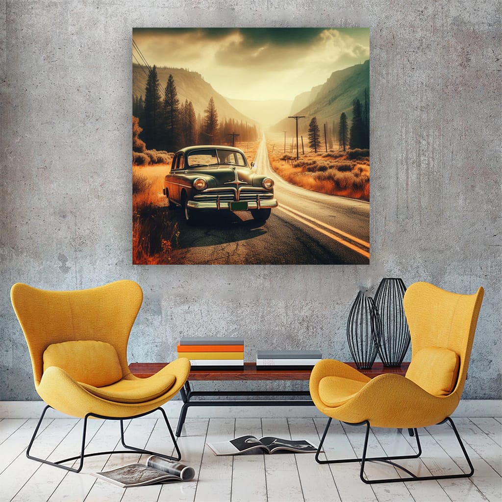 Dodge Old Retro Road Wall Art