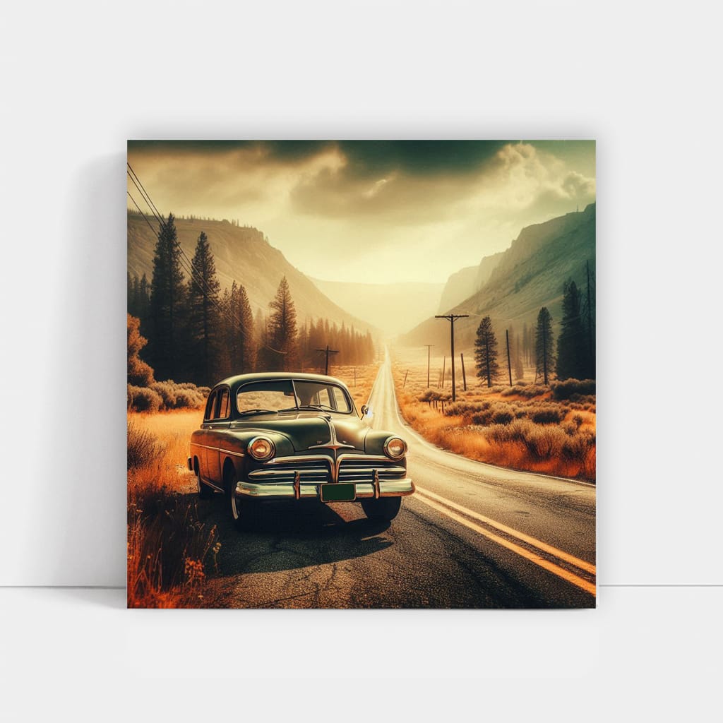 Vintage Dodge on Old Road - Classic Style and Charm
