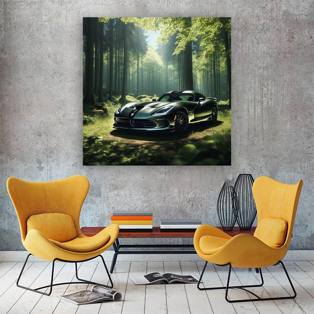 Dodge Viper in Forest - Unleash Beast's Roar