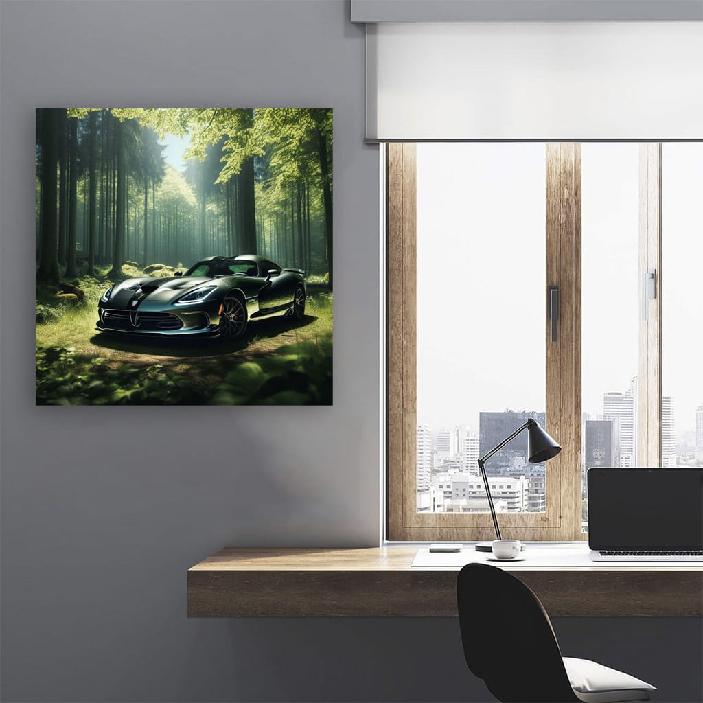 Dodge Viper in Forest - Unleash Beast's Roar
