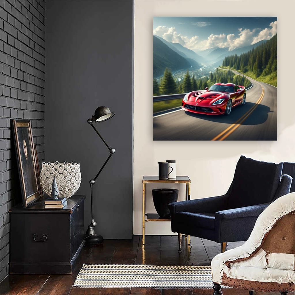 Dodge Viper on Mountain Road: Power and Precision