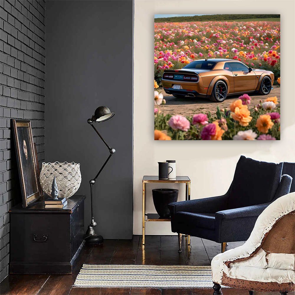 Dodge Hellcat Challenger in Bloom - Power Meets Beauty