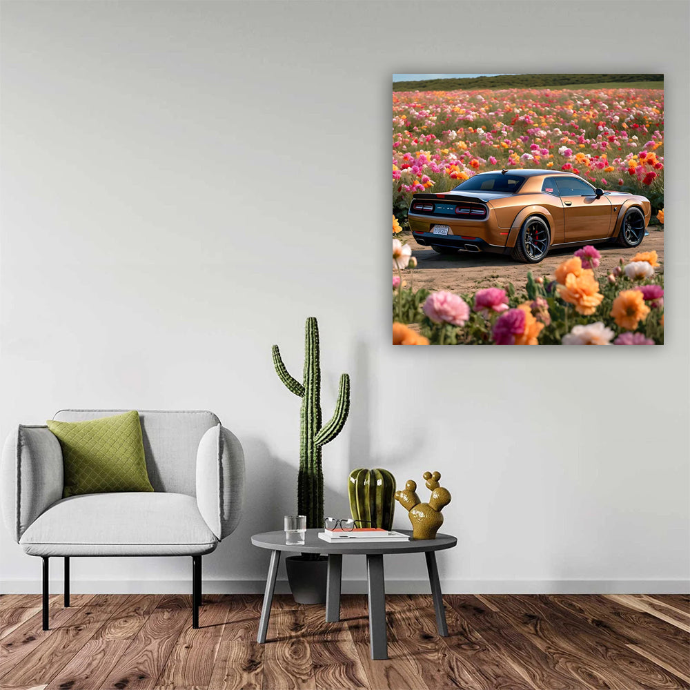 Dodge Hellcat Challenger in Bloom - Power Meets Beauty
