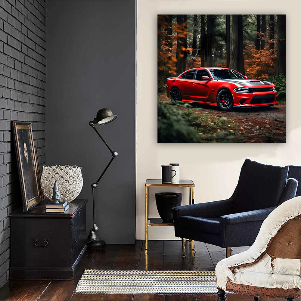 Dodge Charger SRT Hellcat - Red Beast in Forest Wilderness