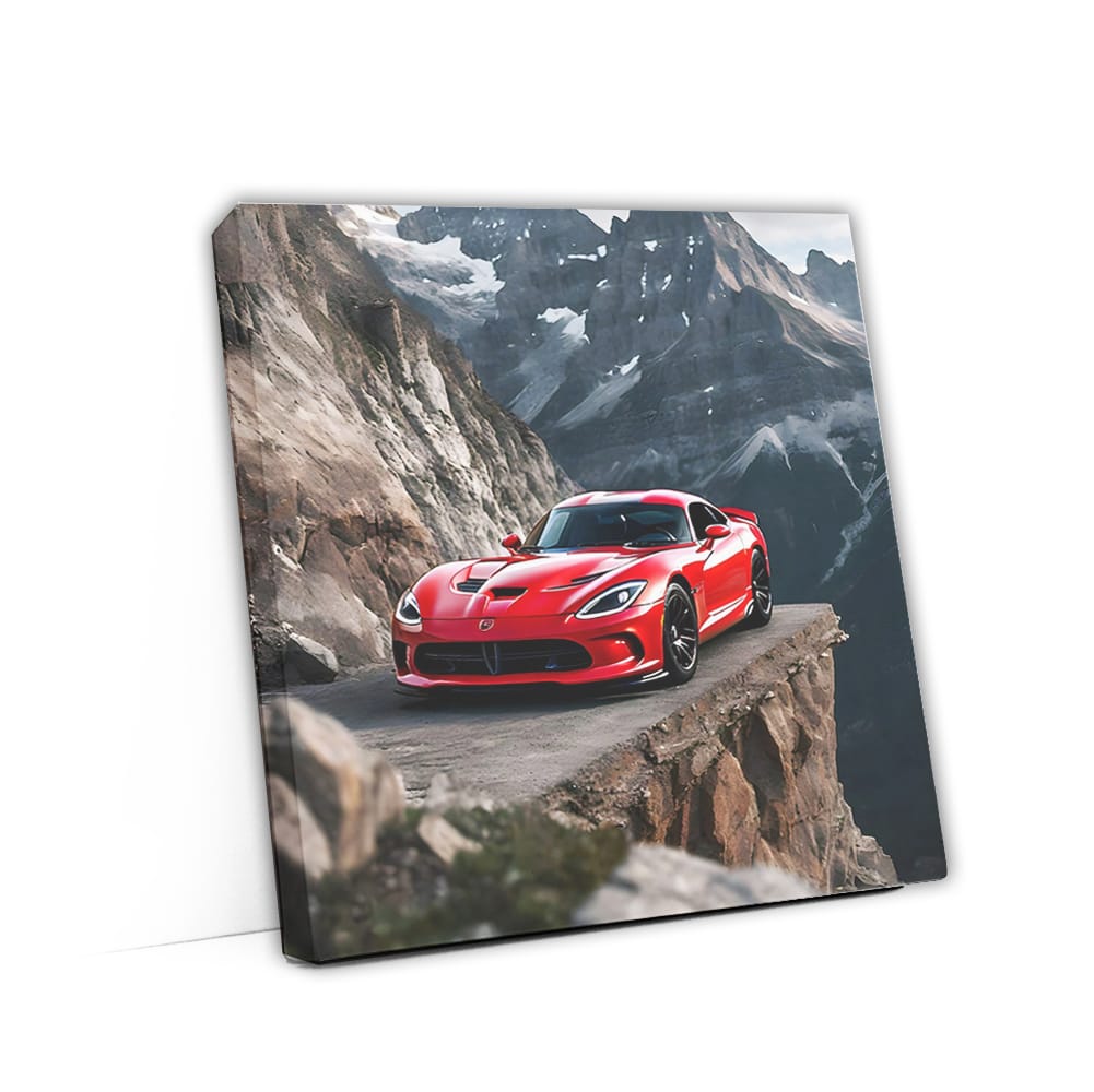 Dodge Viper Red In Mountai Wall Art