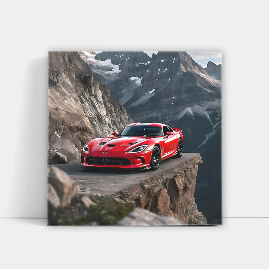 Dodge Viper Red In Mountai Wall Art