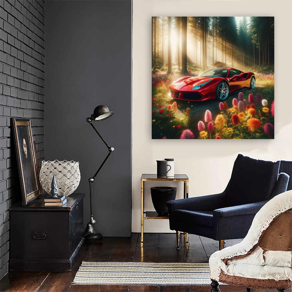 Ferrari 488 Gtb Forest Wall Art