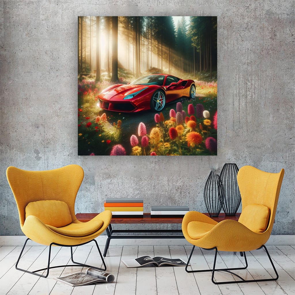Ferrari 488 GTB in Forest - Speed and Elegance Captured