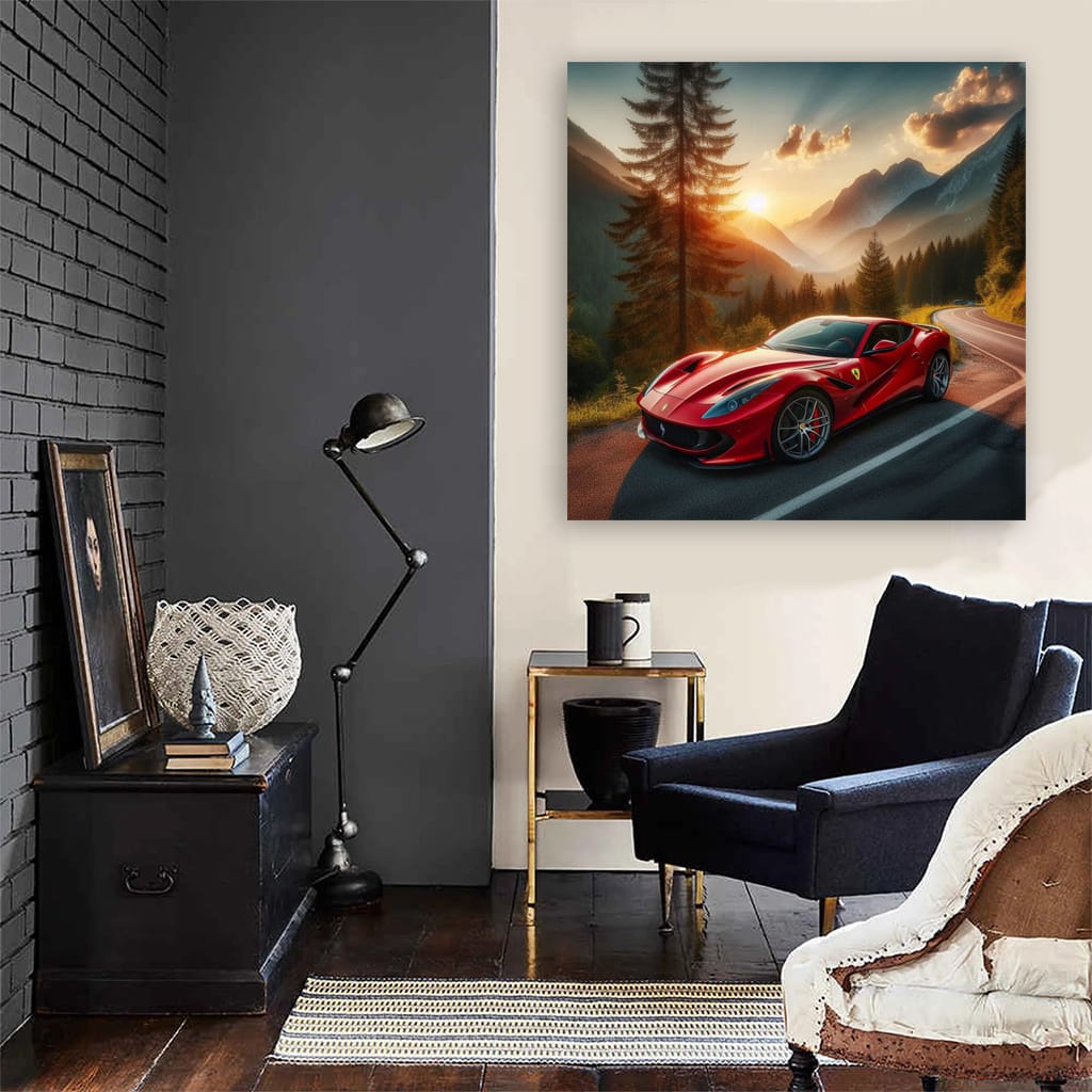 Ferrari 812 Superfast Mounta Wall Art