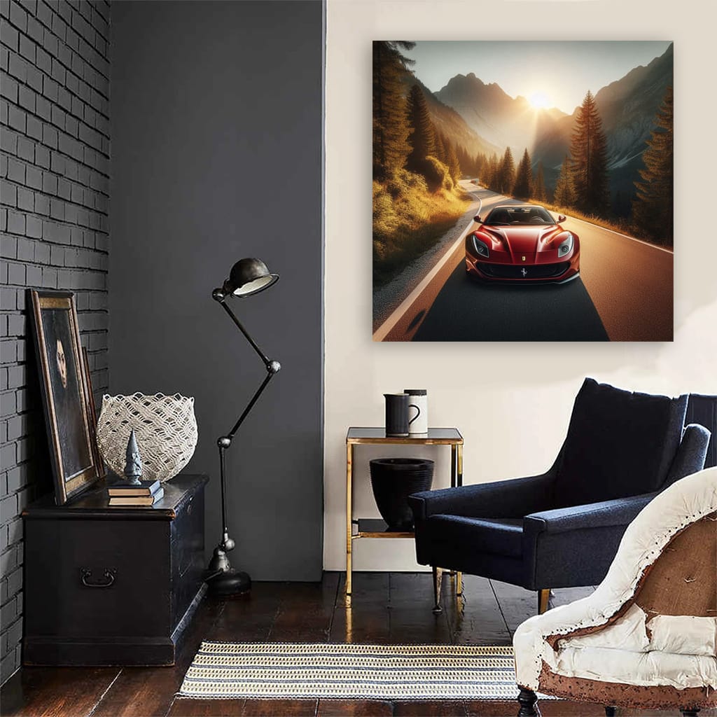 Ferrari 812 Superfast Mountain Wall Art