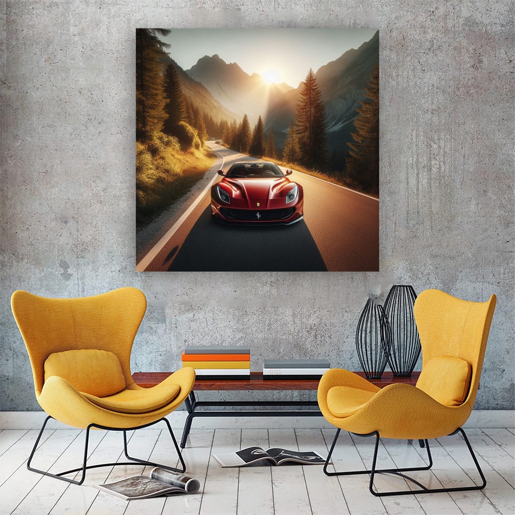 Ferrari 812 Superfast Mountain Wall Art