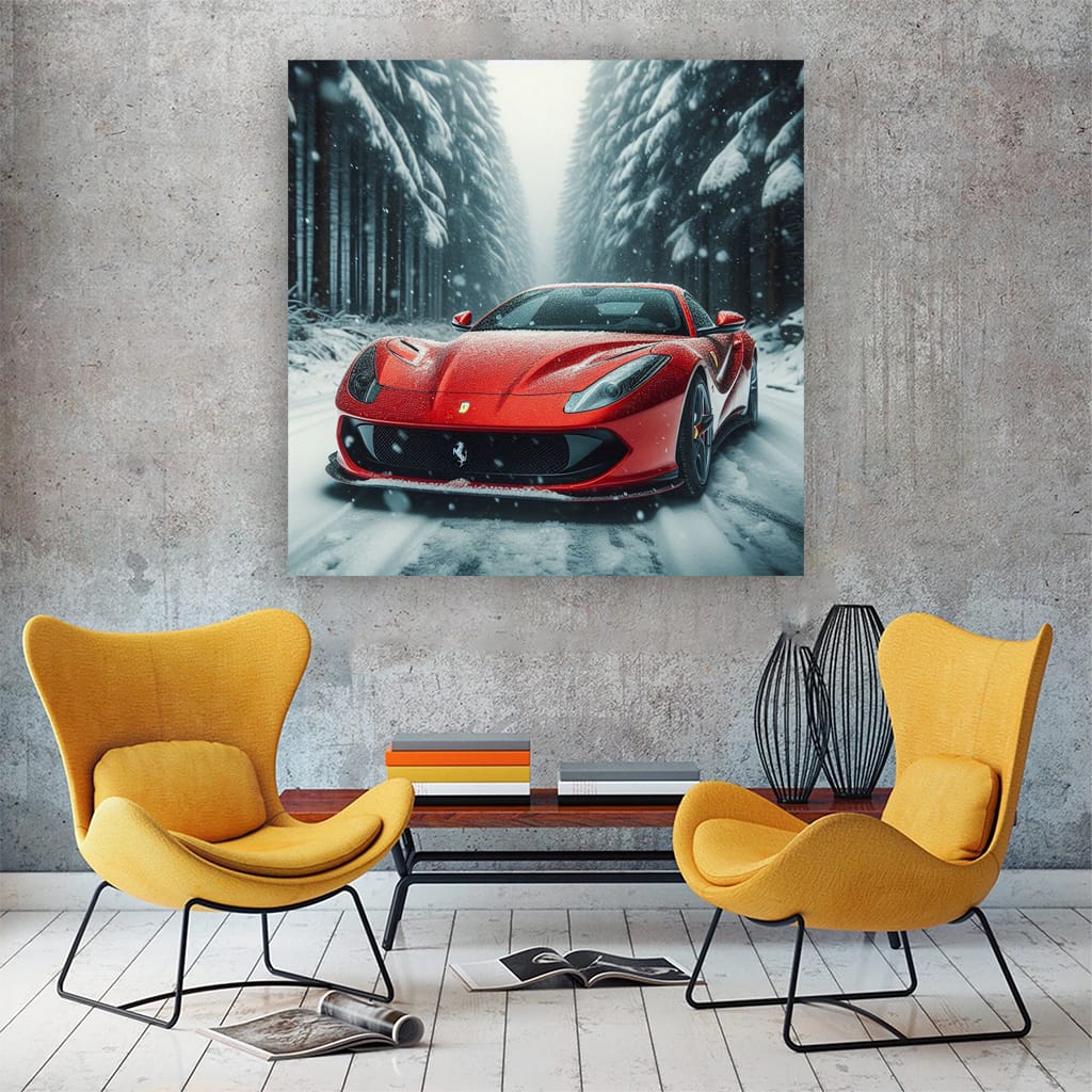 Ferrari 812 Superfast Snowfa Wall Art