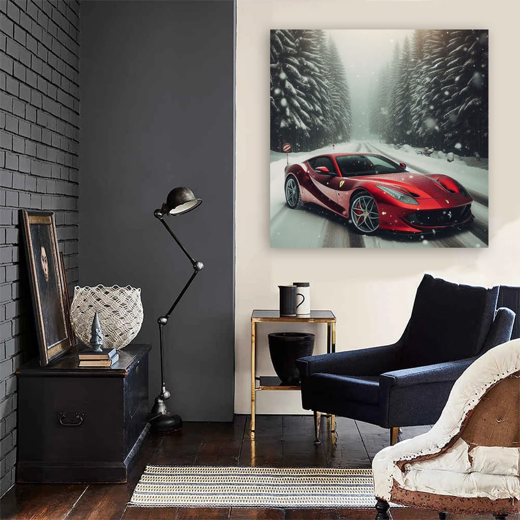 Ferrari 812 Superfast in Snowfall - Speed Meets Elegance