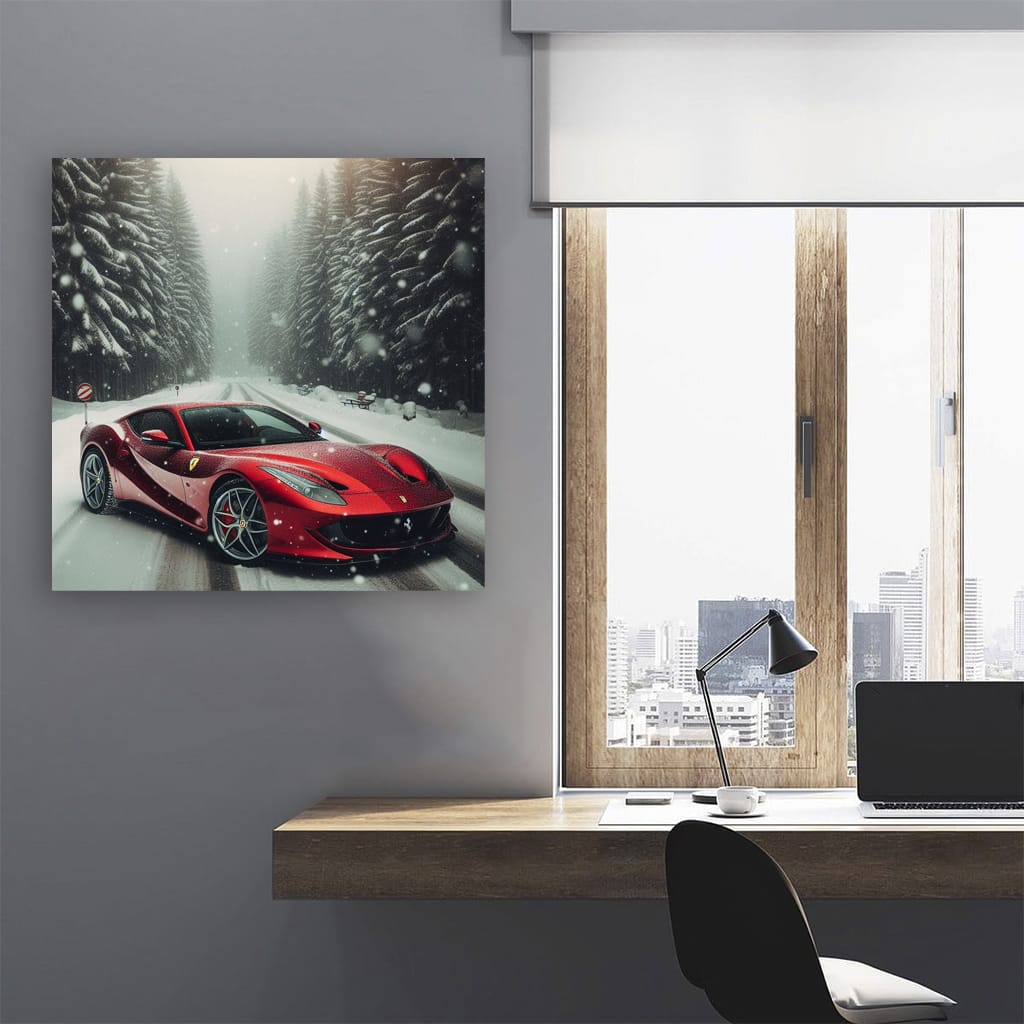 Ferrari 812 Superfast in Snowfall - Speed Meets Elegance