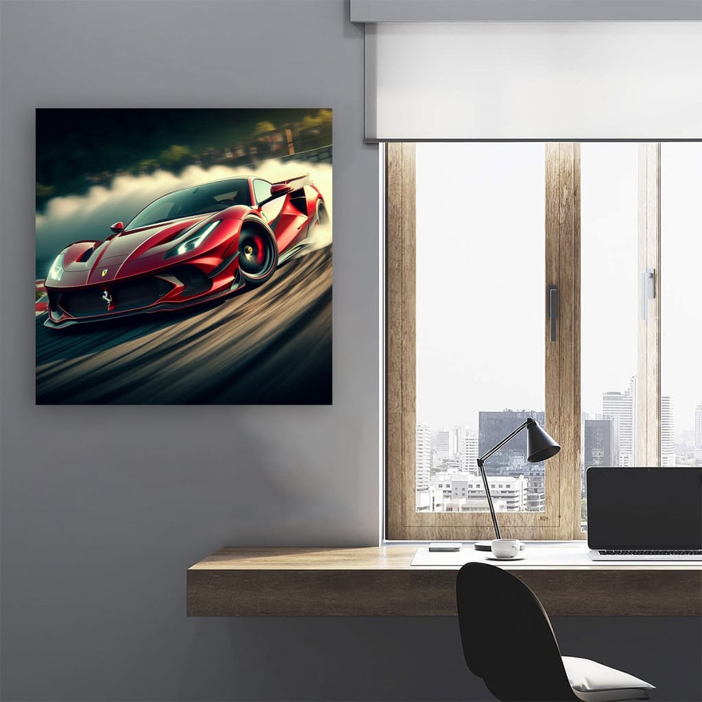 Ferrari F8 Tributo Drift Wall Art