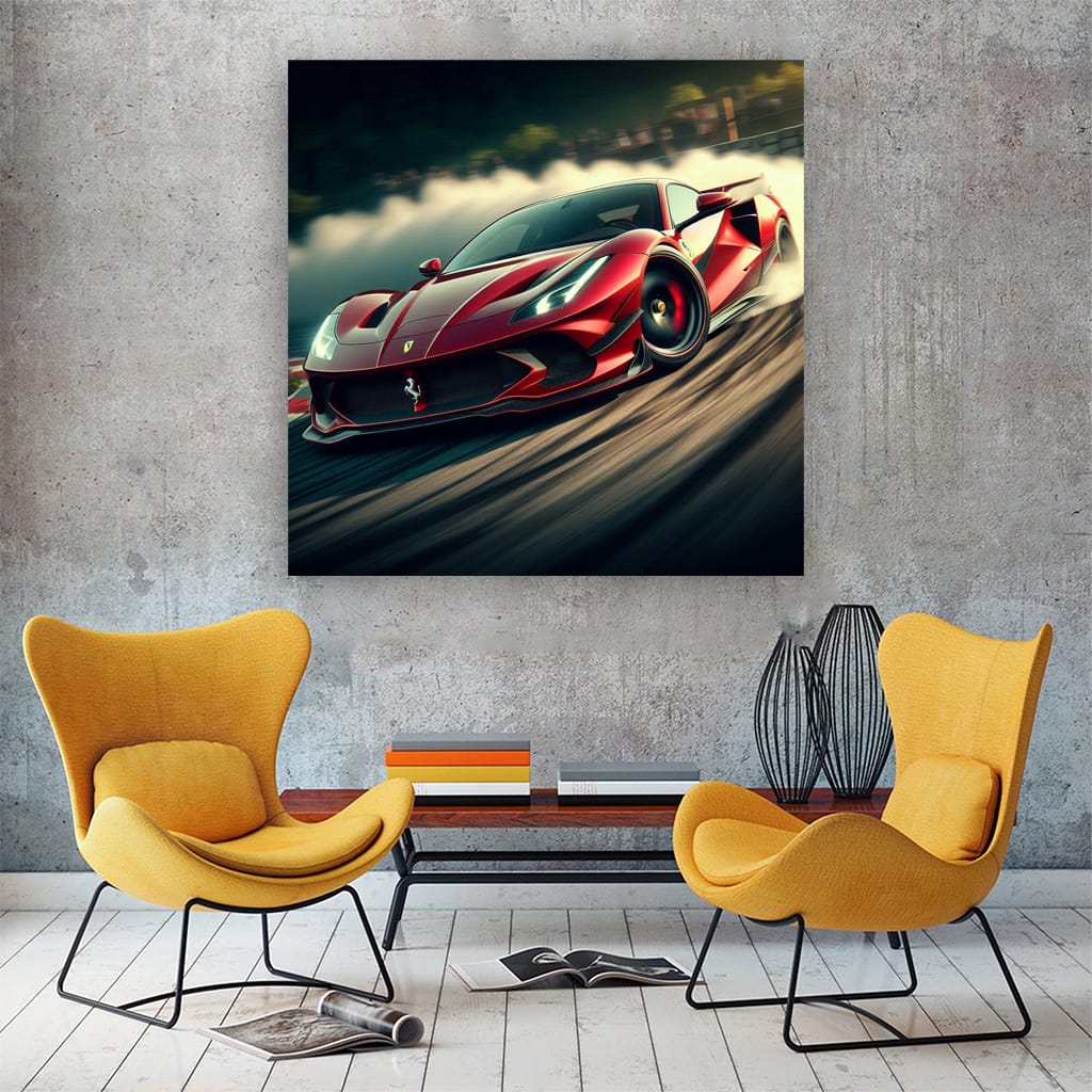 Ferrari F8 Tributo Drift Wall Art