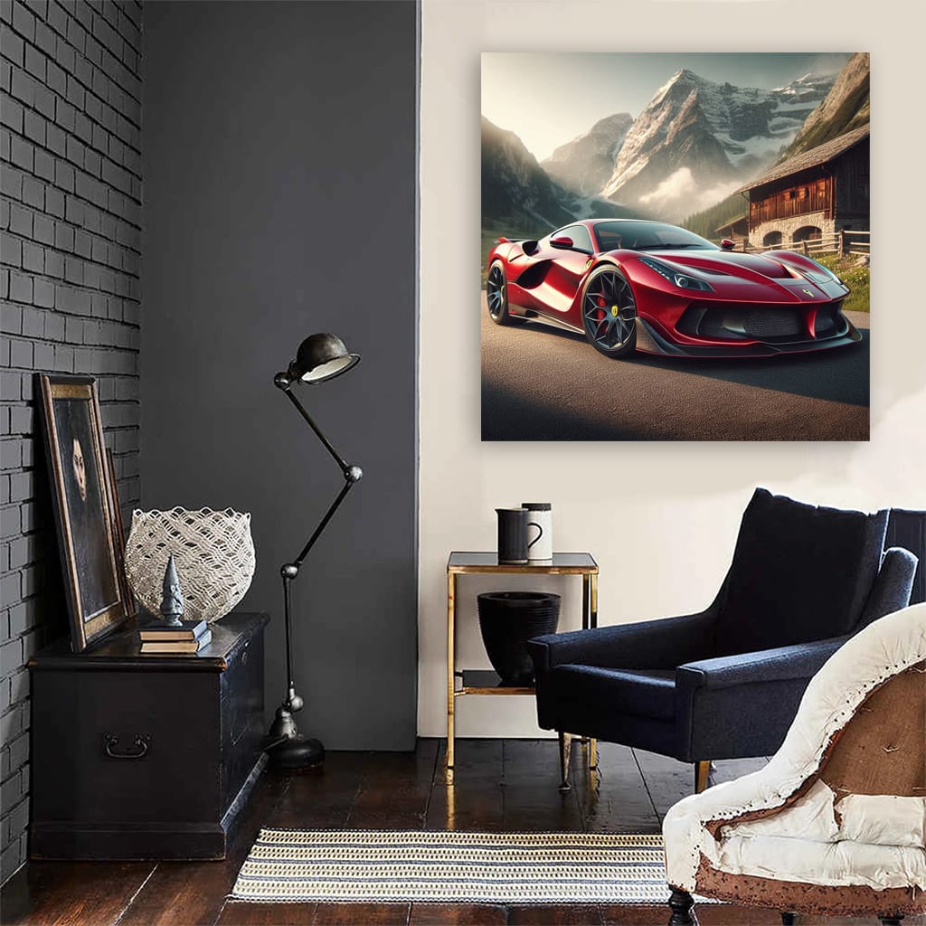 Ferrari F8 Tributo Mounta Wall Art