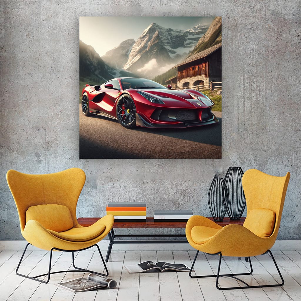 Ferrari F8 Tributo Mounta Wall Art