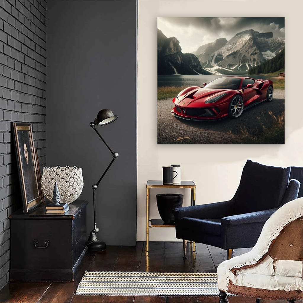 Ferrari F8 Tributo Mountain Wall Art