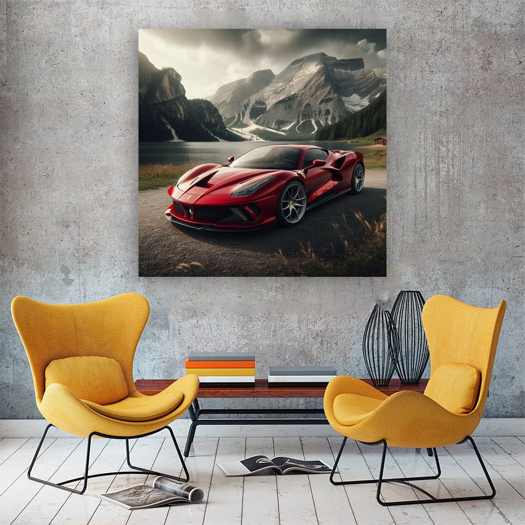 Ferrari F8 Tributo Mountain Wall Art