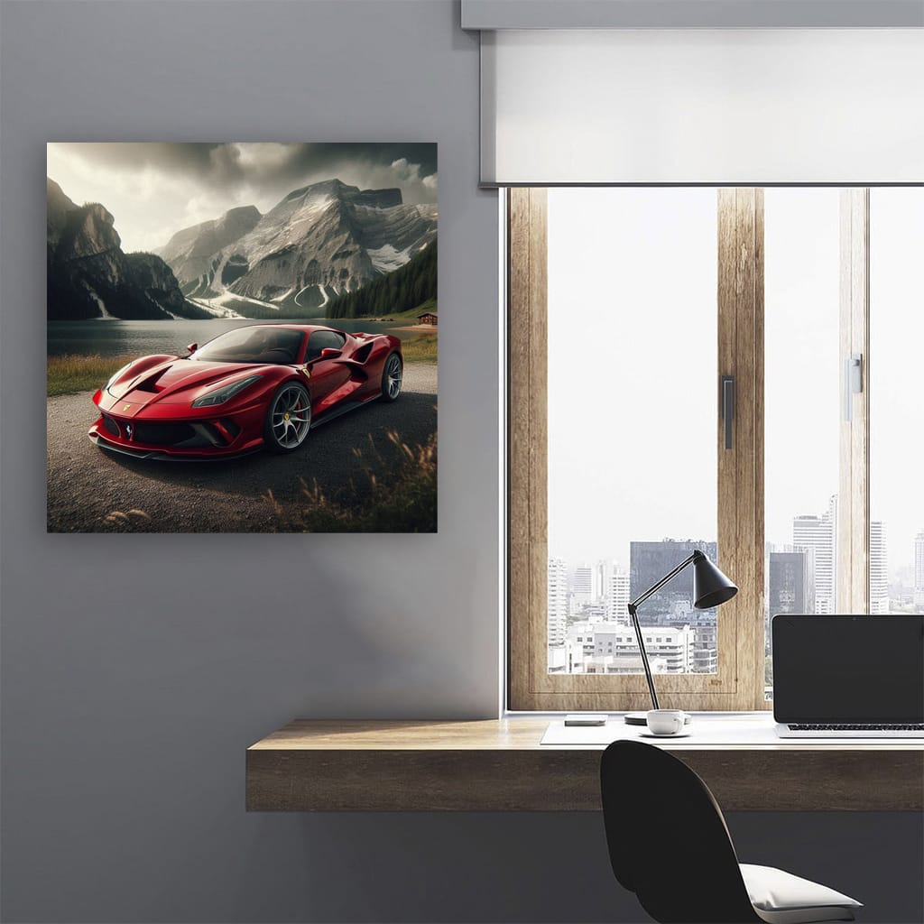 Ferrari F8 Tributo Mountain Wall Art