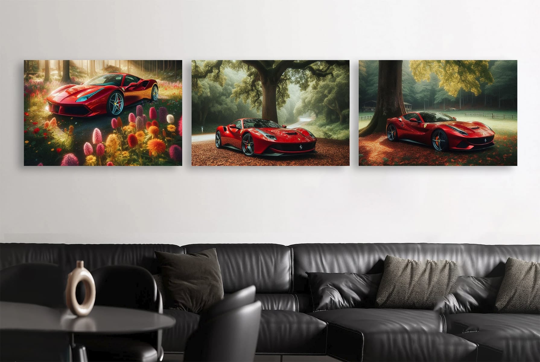 Ferrari In Forest Set of 3