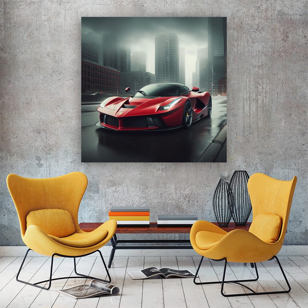 Ferrari Laferrari Overcast Weath Wall Art