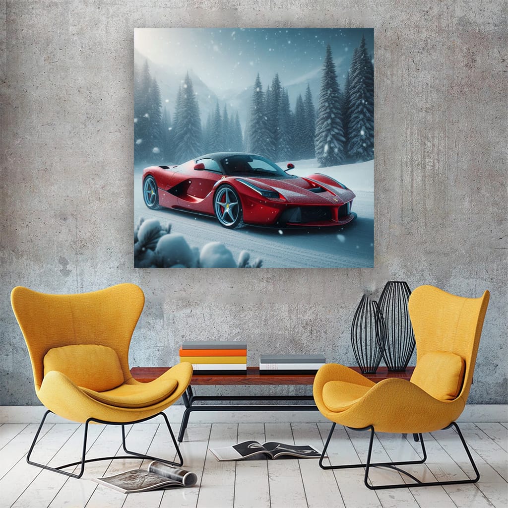 Ferrari Laferrari Winter Wall Art