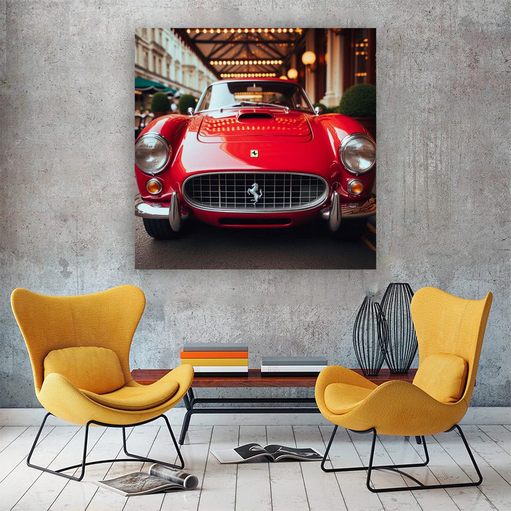 Ferrari Old Retro Hood Wall Art