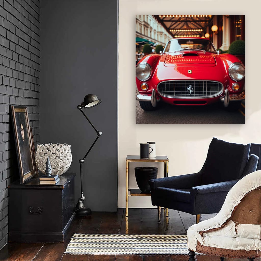 Ferrari Old Retro Hood Wall Art