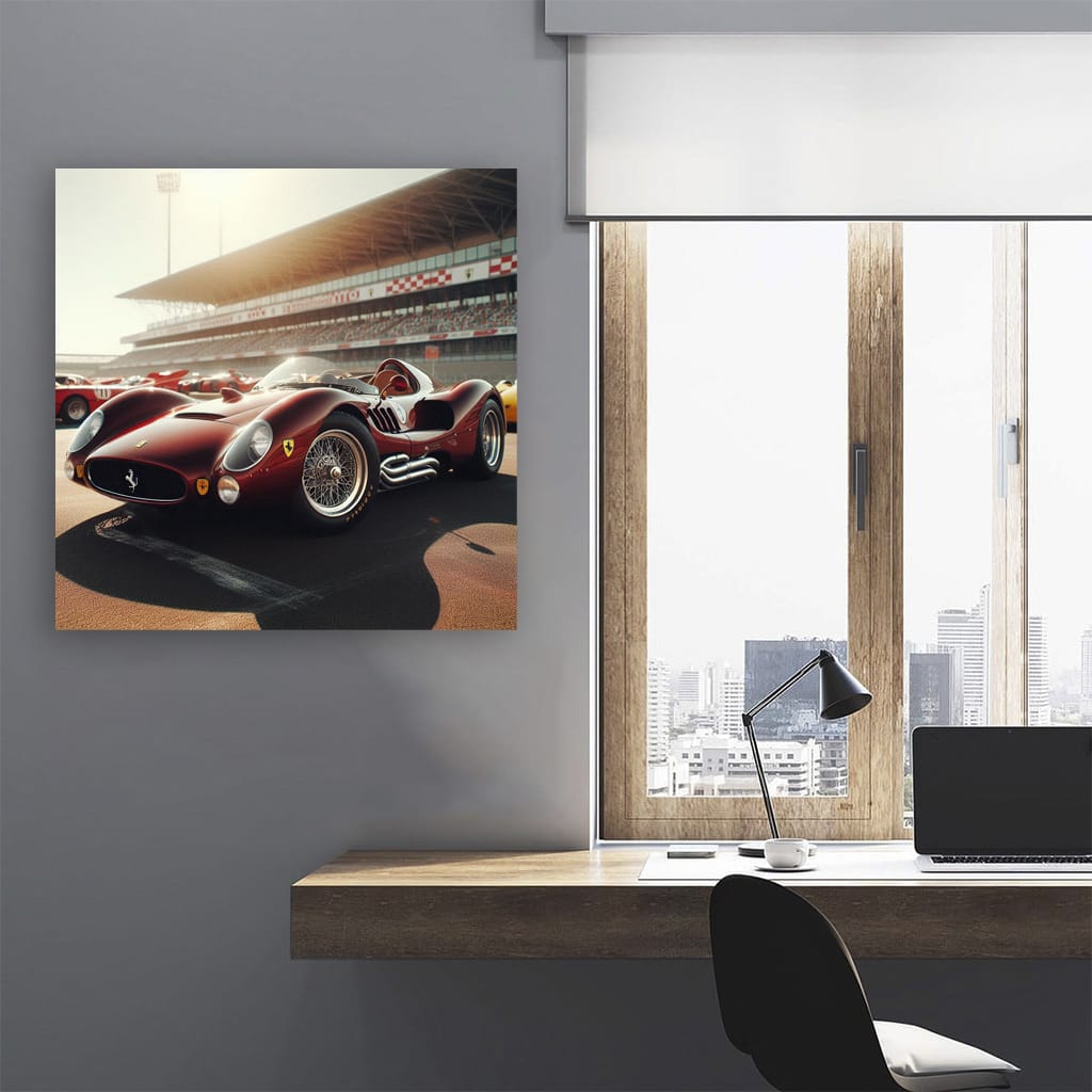 Ferrari Old Retro Sunny Weather Wall Art