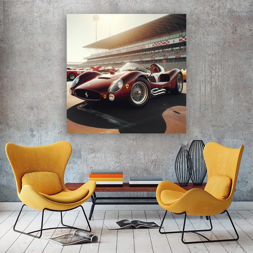 Ferrari Old Retro Sunny Weather Wall Art