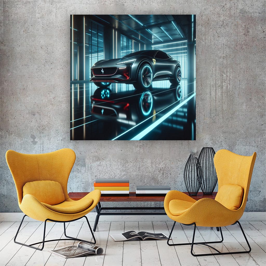 Ferrari Purosangue Neon Wall Art