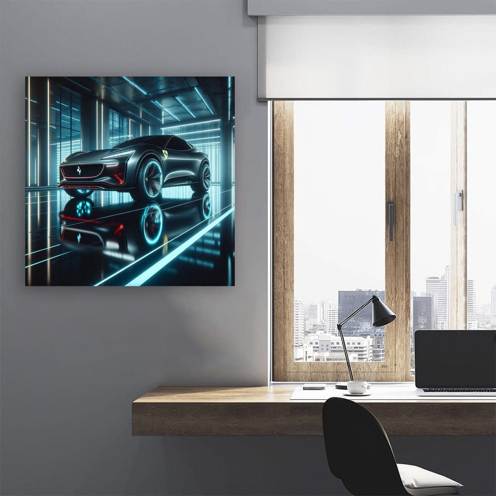 Ferrari Purosangue Neon Wall Art