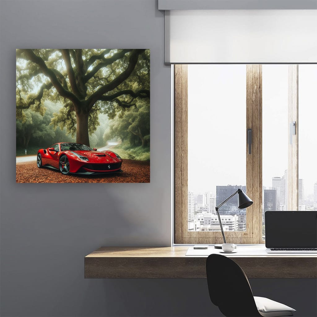 Ferrari Roma Forest Wall Art