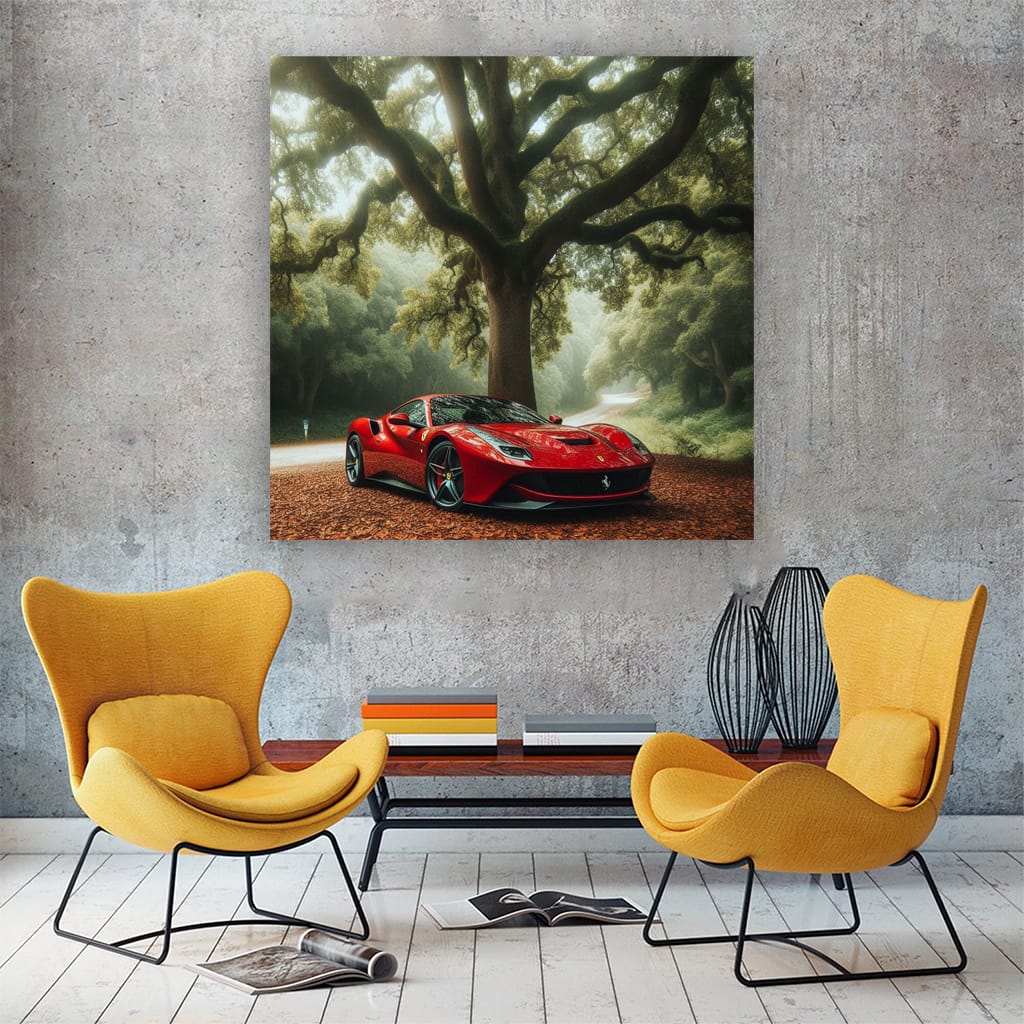 Ferrari Roma Forest Wall Art