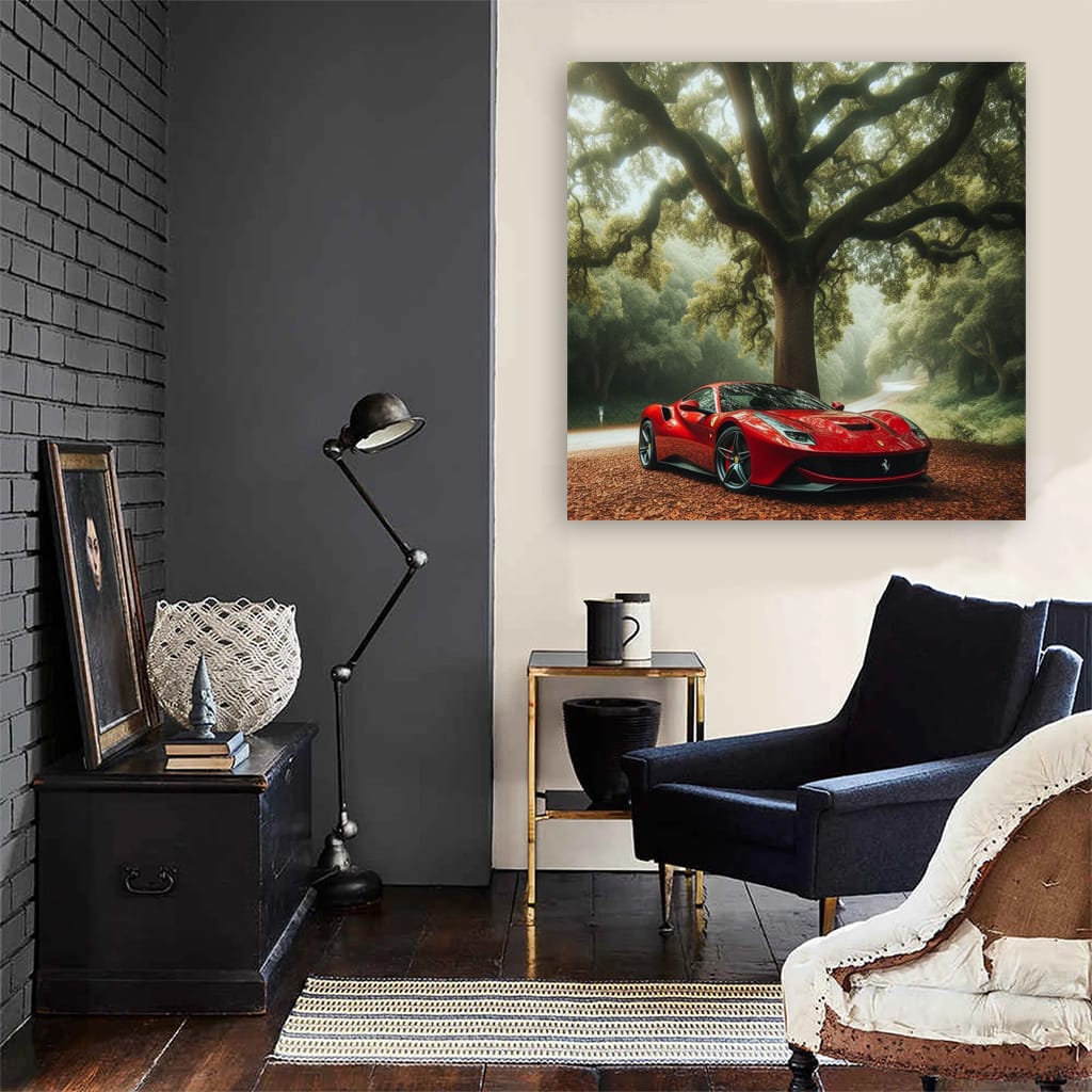 Ferrari Roma Forest Wall Art