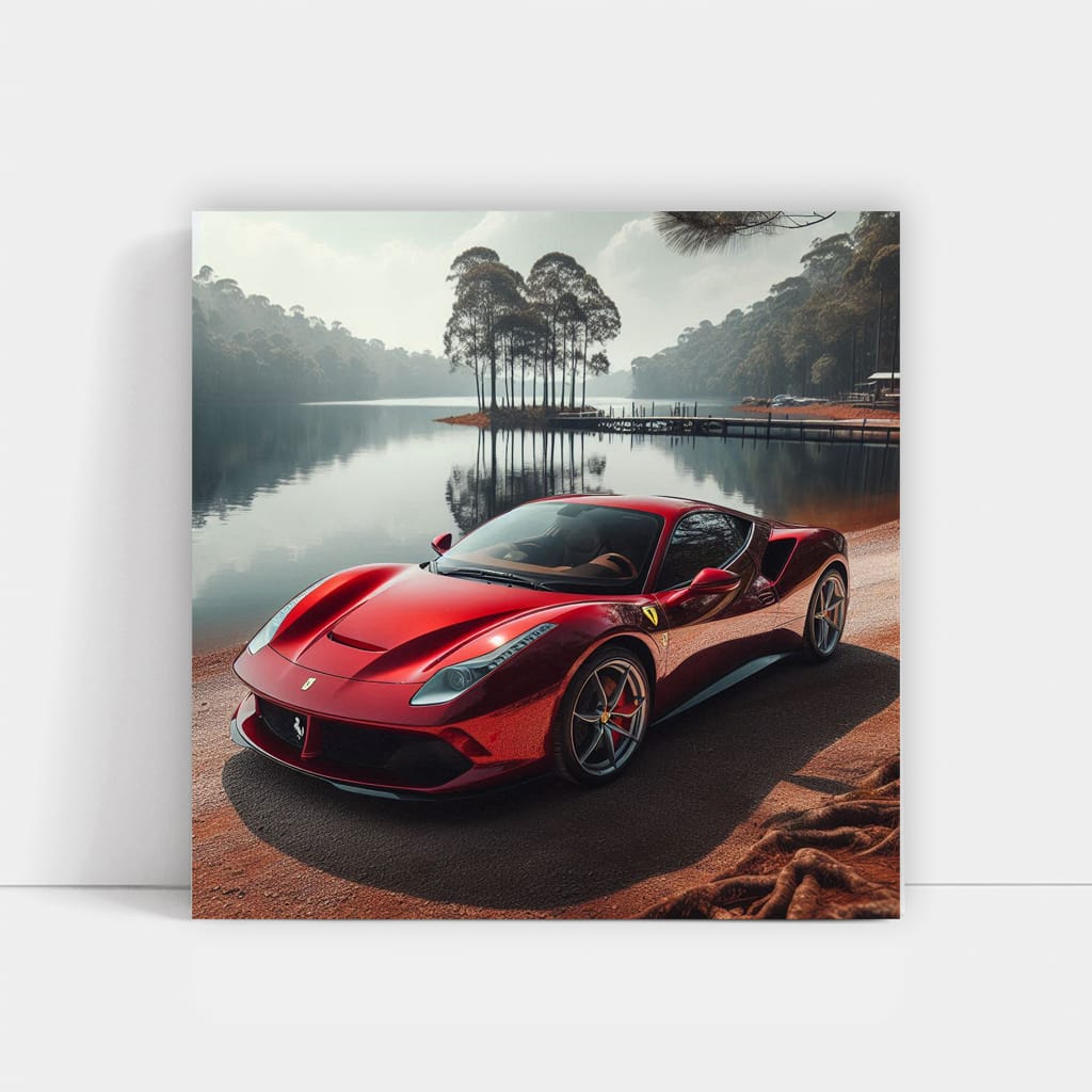 Ferrari Roma Lake Wall Art