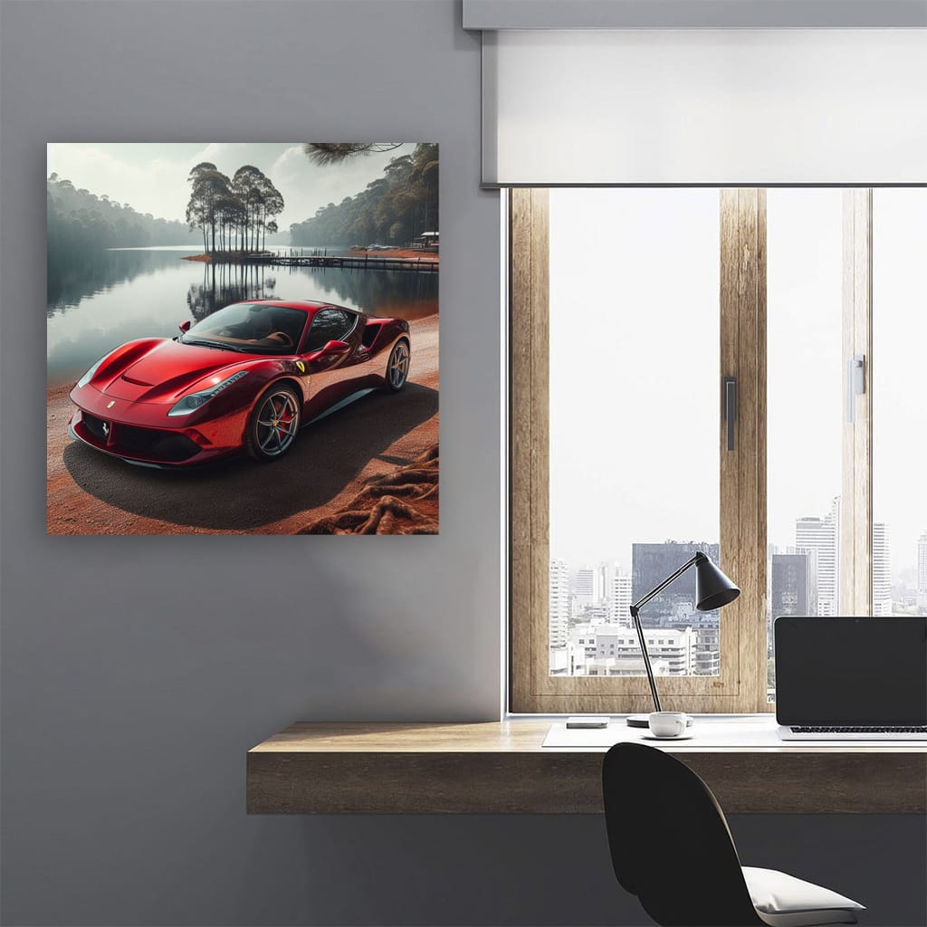 Ferrari Roma Lake Wall Art