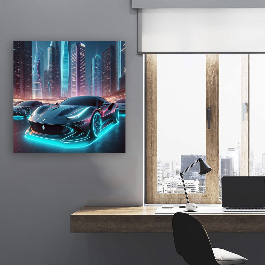 Ferrari Roma Neon Wall Art