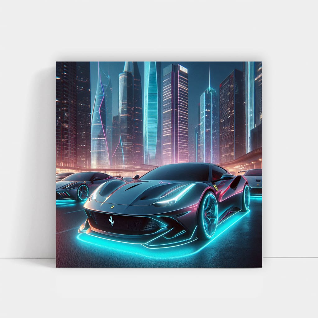 Ferrari Roma Neon Wall Art