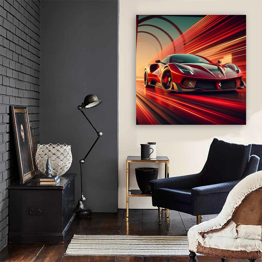 Ferrari Sf90 Stradale Absctract Wall Art