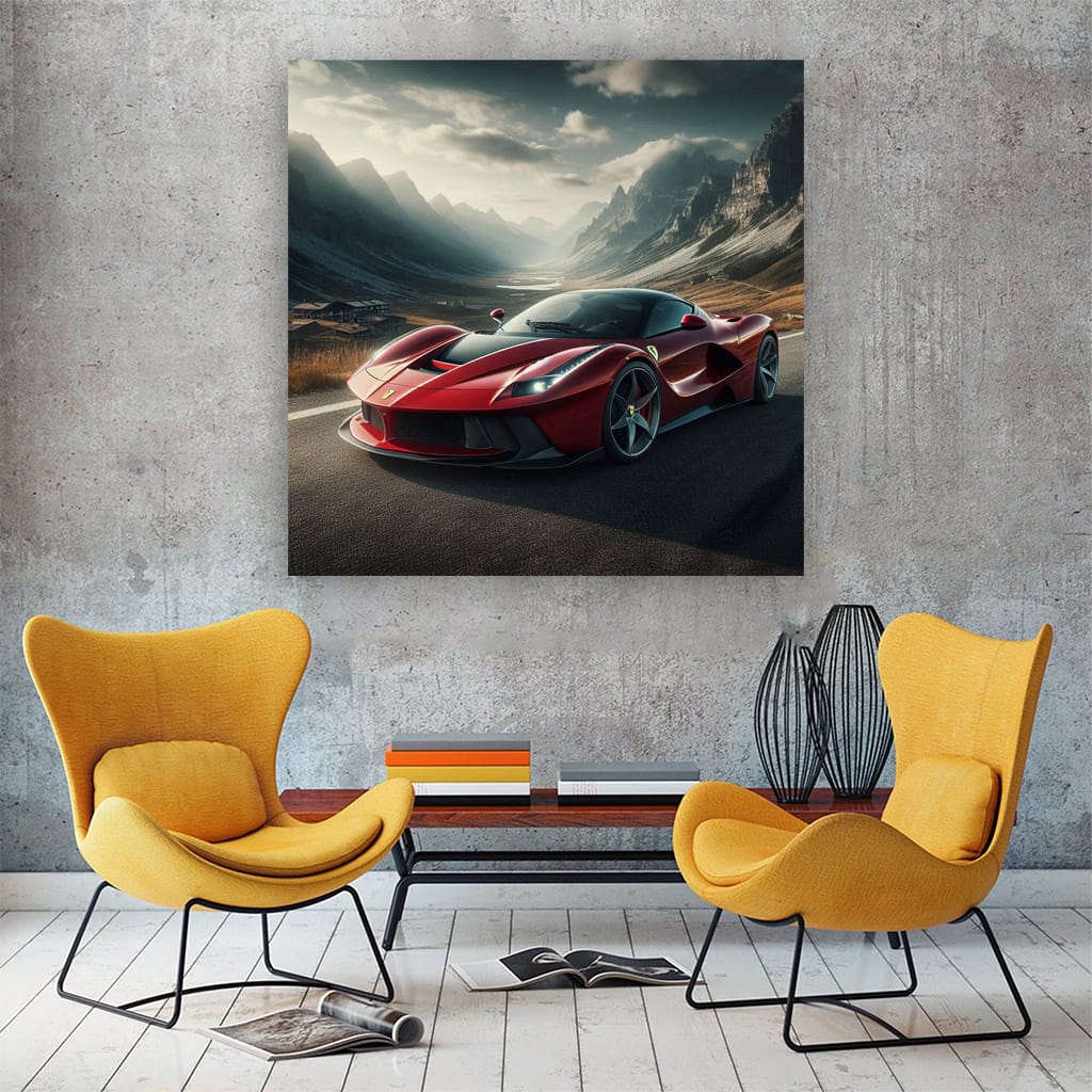 Ferrari Sf90 Stradale Mountain Wall Art