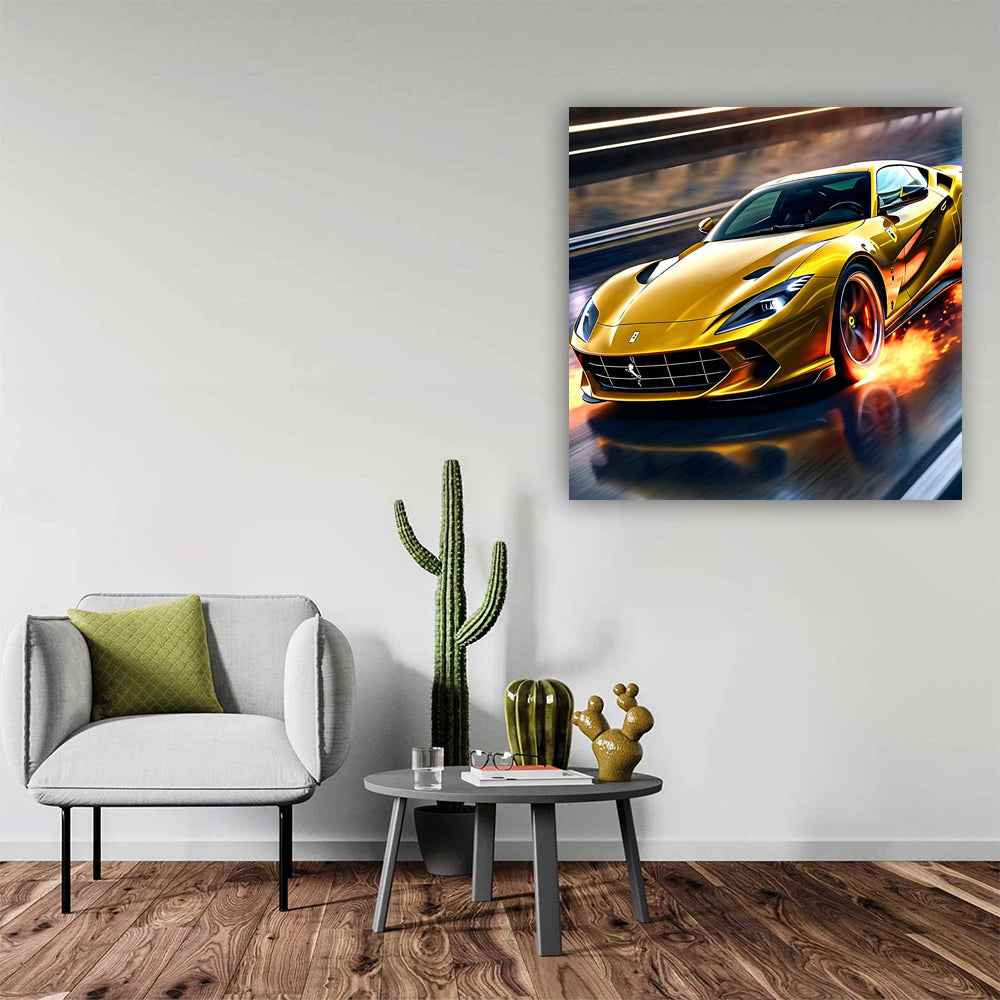 Ferrari 812 Superfast Yellow Drift - Speed and Power Unleashed