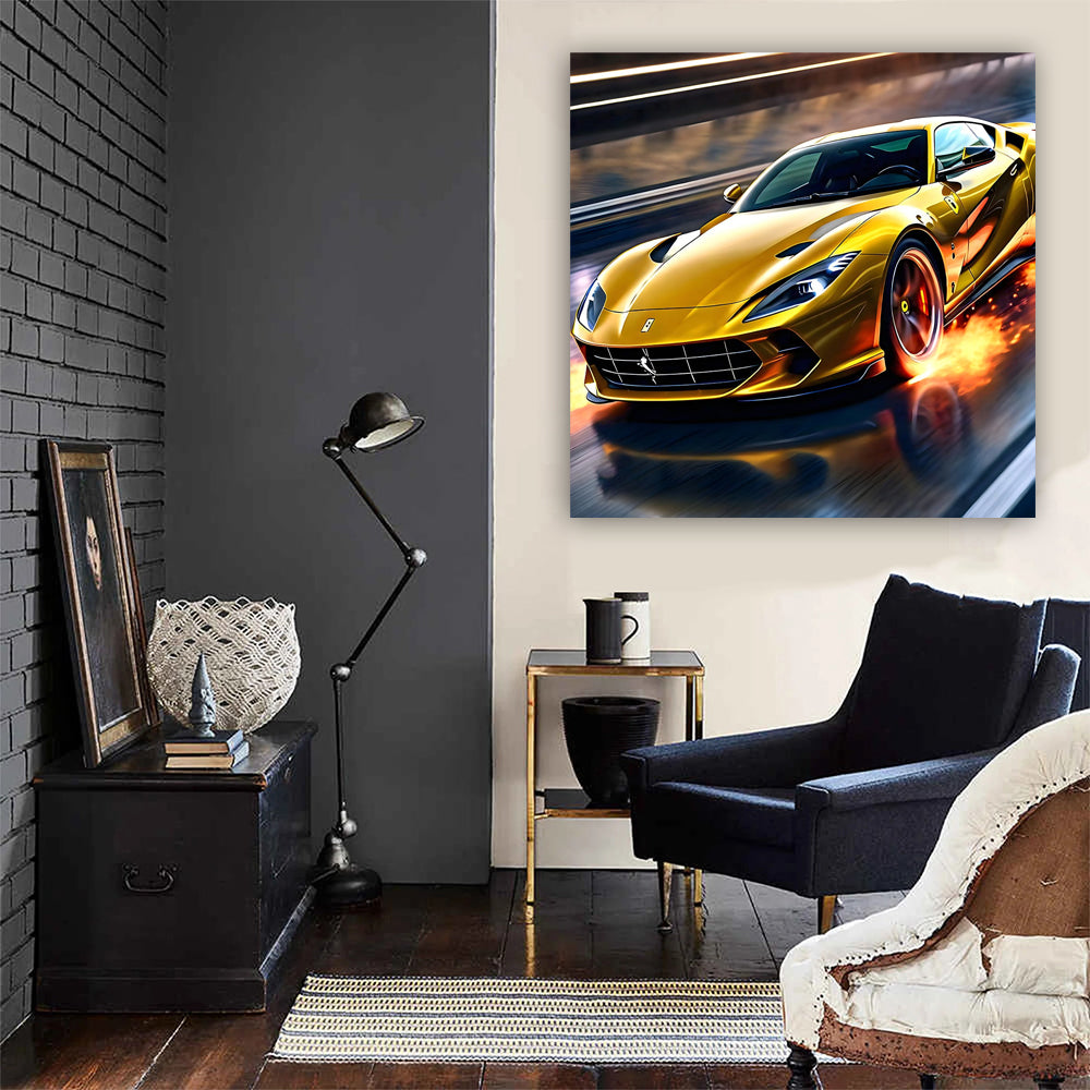 Ferrari 812 Superfast Yellow Drift - Speed and Power Unleashed