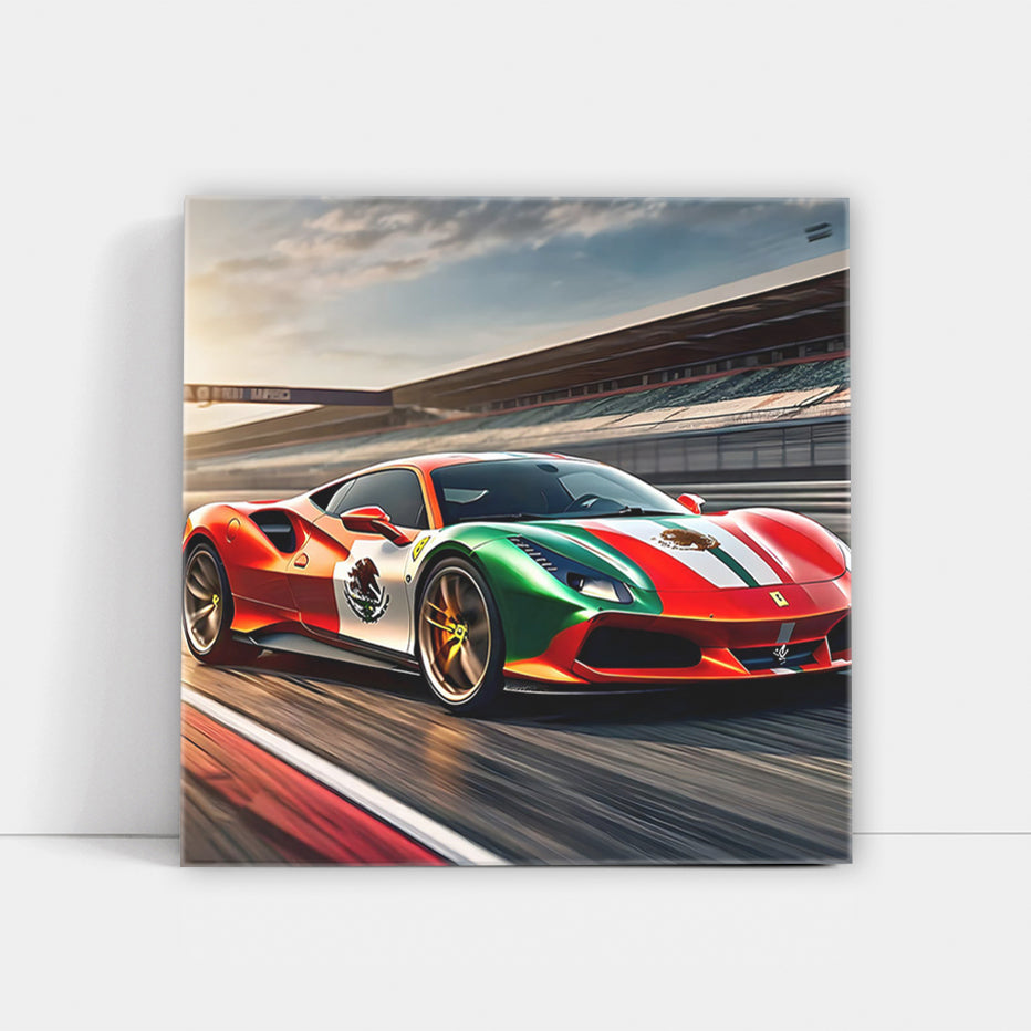 Ferrari F8 Tributo in Orange with Mexican Flag - Speed and Style